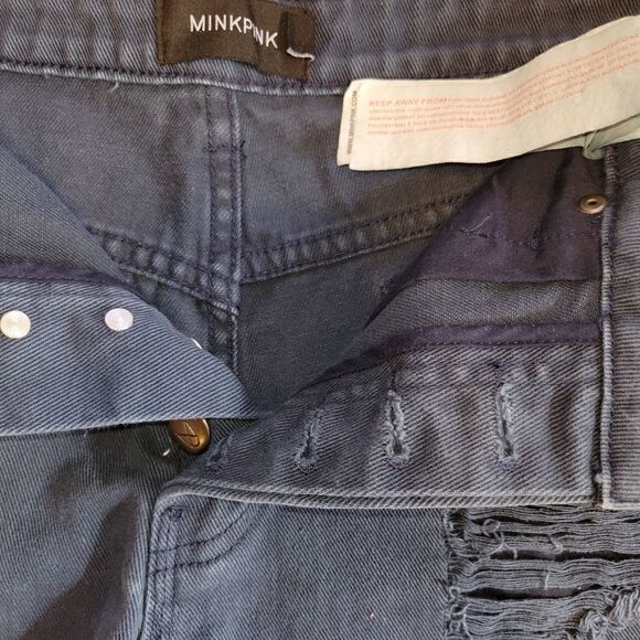 NWOT Mink Pink Slasher Flick Dark Blue Cutoff Jean Shorts S - Picture 8 of 12